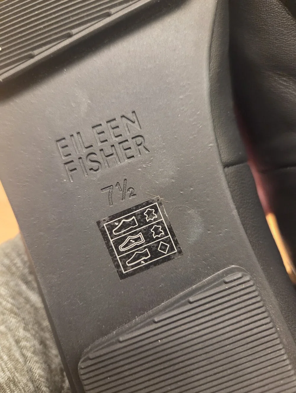 Eileen Fisher Fosse Leather Ballet Flats Round Toe Slip-on Black Womens Size 7.5